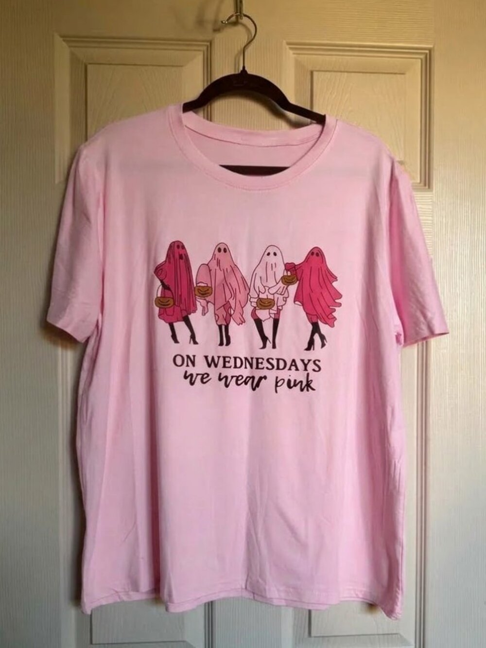 Pink Graphic Tee 'On Wednesdays We Wear Pink', Mean Girls , Halloween Tee